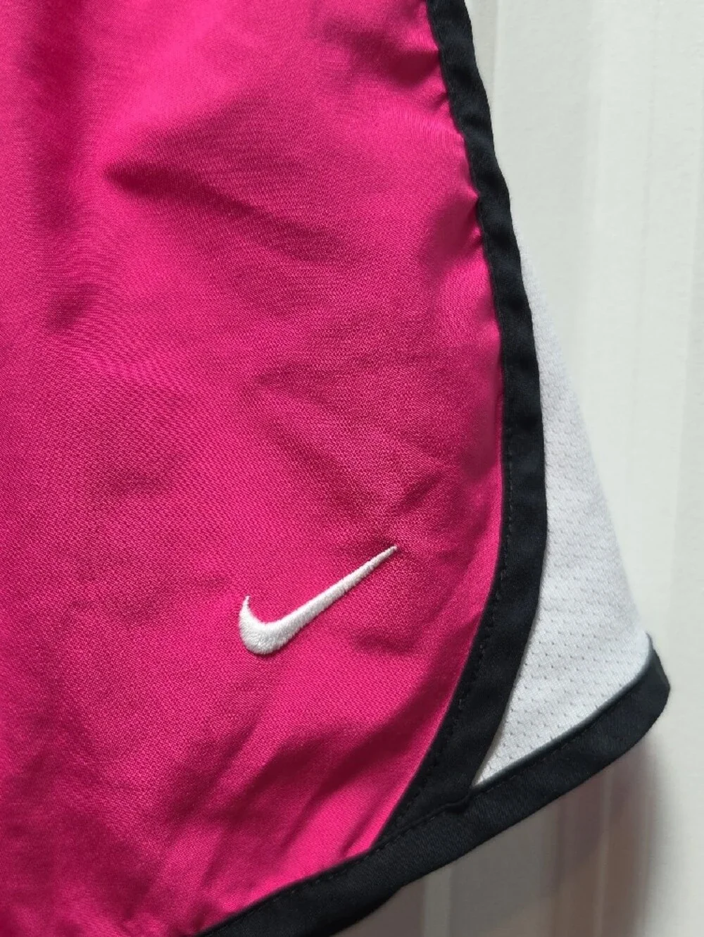 Nike Girls Bright Pink Running Shorts with Black Trim